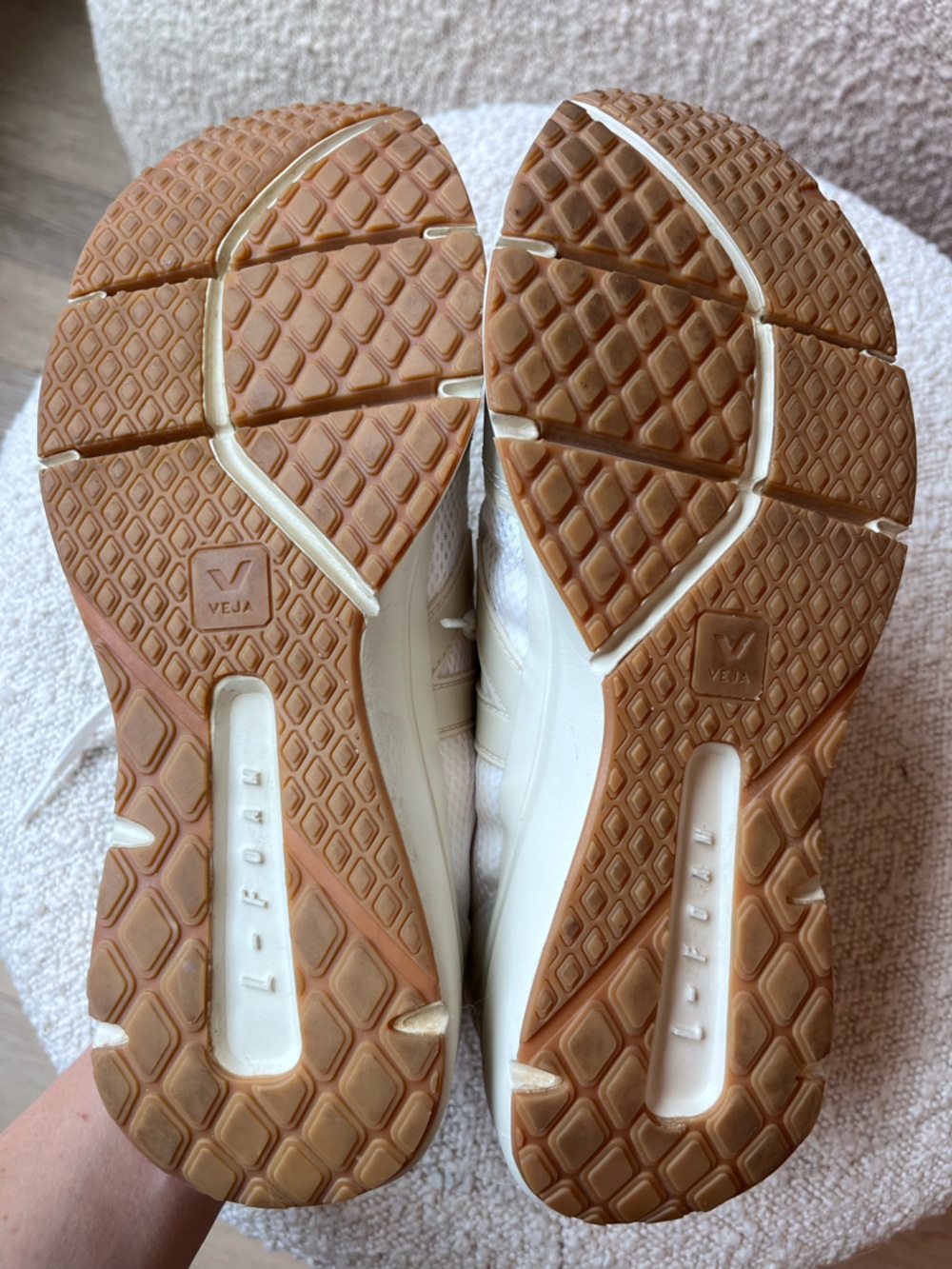 Veja White and Cream Athletic Sneakers - Picture 10 of 13
